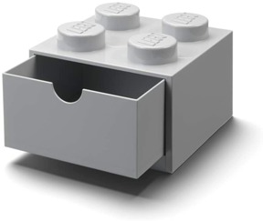 桌上型4格抽屜收納箱-灰色