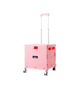 【韓國DAMDA】 一代◈四輪摺疊購物車-粉色