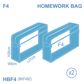 F4高清拉鍊文件書袋-淺藍