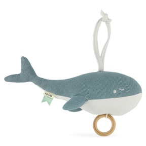 比利時Trixie 恬織有機棉音樂鈴-悠游鯨魚
