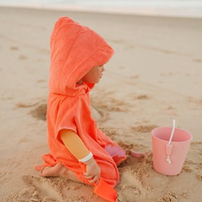 兒童珊瑚貝殼連帽毛巾衣