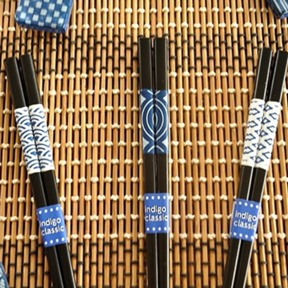 【日本】湛藍幾何木筷三色一組