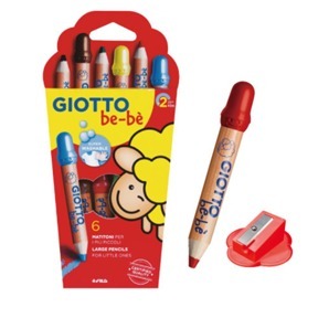 義大利GIOTTO 可洗式寶寶木質蠟筆(6色)