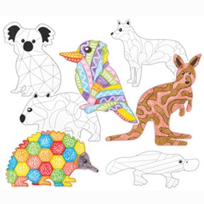 Zart造型著色圖卡-澳洲動物